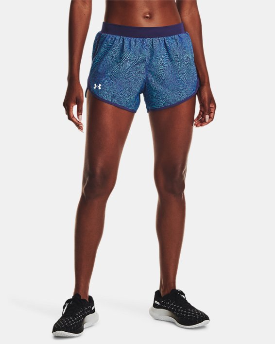 Women's UA Fly-By 2.0 Printed Shorts, Blue, pdpMainDesktop image number 0